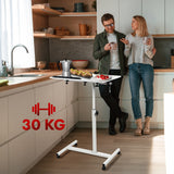Mobilt skrivbordsstativ Maclean, vit, höjdjusterbar 59-89cm, max. 30kg , MC-121 W