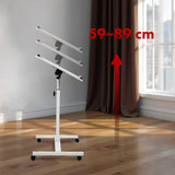 Mobilt skrivbordsstativ Maclean, vit, höjdjusterbar 59-89cm, max. 30kg , MC-121 W