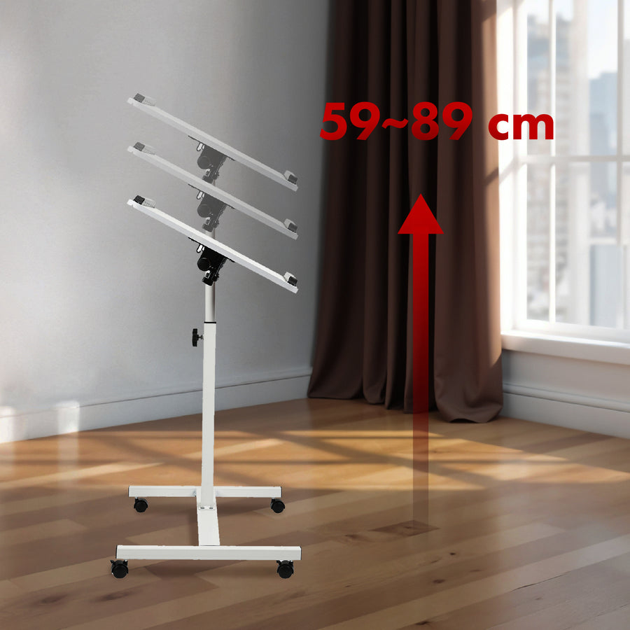 Mobilt skrivbordsstativ Maclean, vit, höjdjusterbar 59-89cm, max. 30kg , MC-121 W