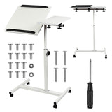 Mobilt skrivbordsstativ Maclean, vit, höjdjusterbar 59-89cm, max. 30kg , MC-121 W