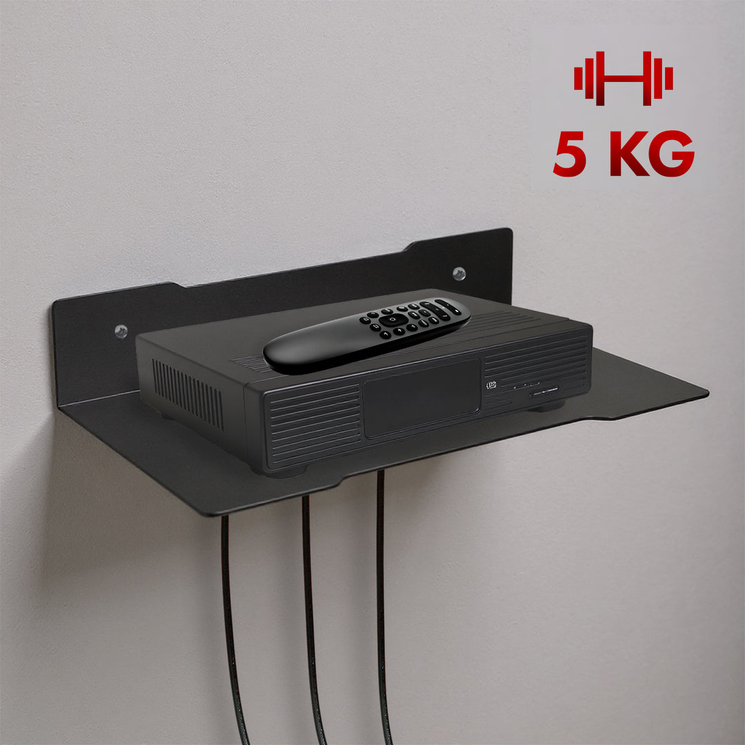 Maclean vägghylla för avkodare, enkel, max. 5kg, stål, MC-122