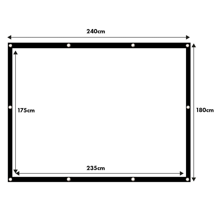 Maclean projektionsduk, 120", 240x180cm, 25mm 4:3 ram, spännkrokar, MC-169