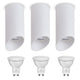 Maclean utanpåliggande armatur / rör, spot, rund, aluminium, GU10, 55x130mm, vit, MCE360 W 3st + LED-lampa GU10 7W Maclean Energy MCE437 WW varmvit 3000K, 220-240V~, 50/60Hz, 3st
