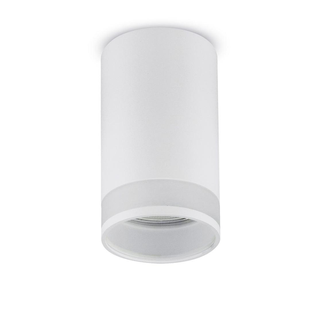 Maclean utanpåliggande armatur/rör, spot, rund, aluminium, GU10, 55x130mm, vit, MCE361 W+LED-lampa GU10 7W Maclean Energy MCE437 WW varmvit 3000K, 220-240V~, 50/60Hz, 490 lumen