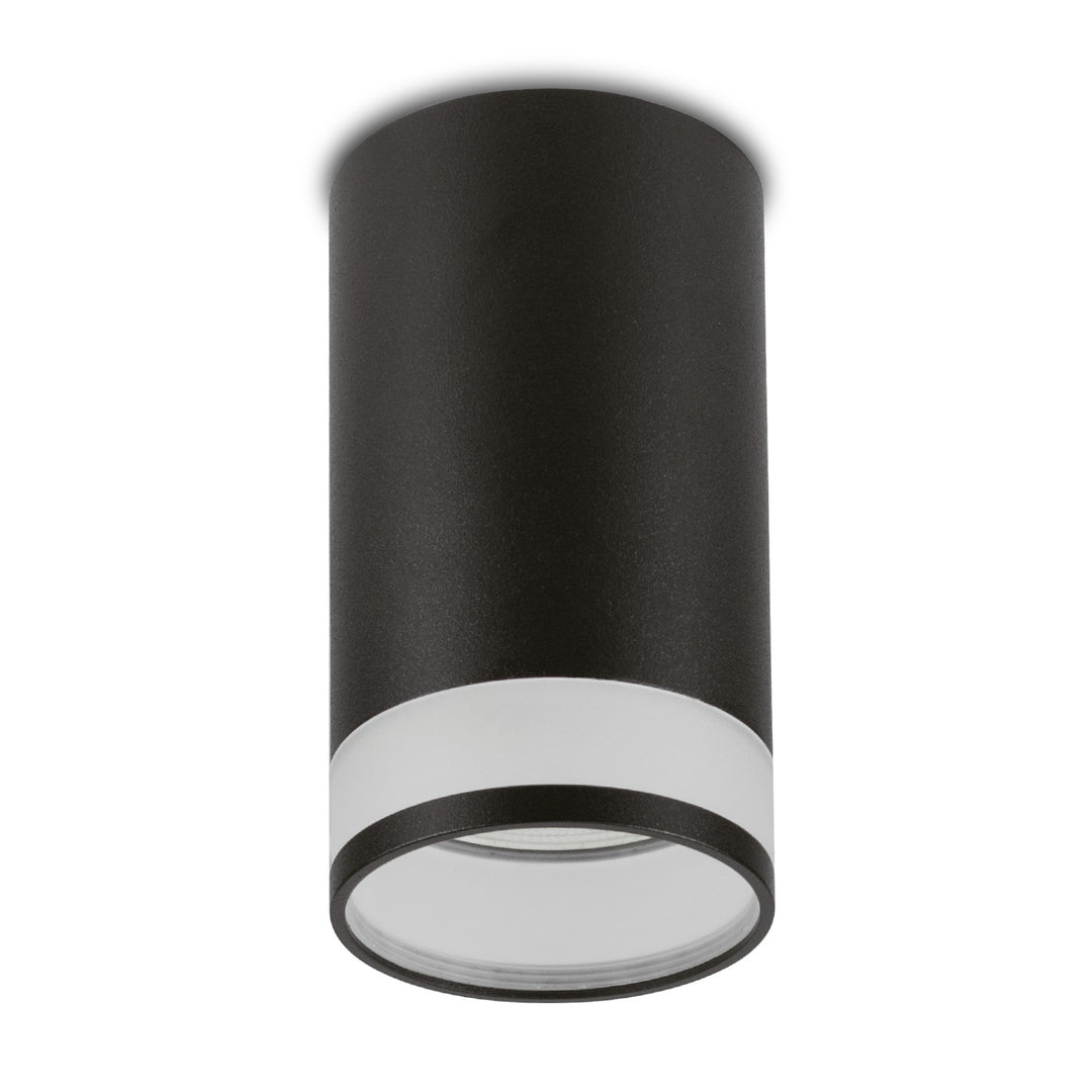 Maclean utanpåliggande armatur/rör, spot, rund, aluminium, GU10, 55x130mm, svart, MCE361 B + LED-lampa GU10 7W Maclean Energy MCE437 NW neutralvit 4000K, 220-240V~, 50/60Hz, 490lm