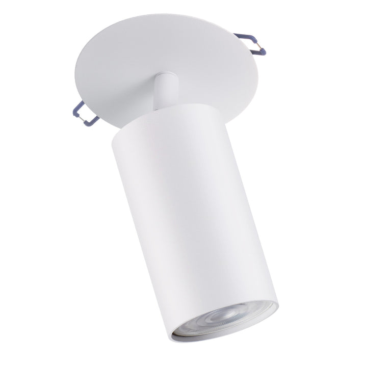 Maclean infälld montering/rörarmatur, spot, rund, aluminium, GU10, 55x130mm, vit, MCE364 W + LED-lampa GU10 7W Maclean Energy MCE437 WW varmvit 3000K, 220-240V~, 50/60Hz, 490lm