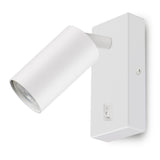 Maclean Vägglampa/väggbelysning, spot, rund, GU10, med 55x90mm brytare, vit, MCE369 W+LED-lampa GU10 7W Maclean Energy MCE437 NW neutralvit 4000K, 220-240V~, 50/60Hz, 490 lumen