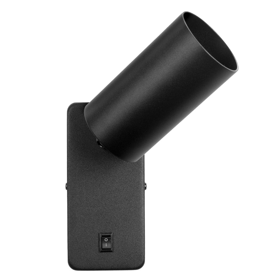 Maclean vägglampa / vägglampa, spot, rund, GU10, med 55x90mm strömbrytare, svart, MCE369 B+LED-lampa GU10 7W Maclean Energy MCE437 NW neutralvit 4000K, 220-240V~, 50/60Hz, 490 lumen