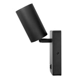 Maclean vägglampa / vägglampa, spot, rund, GU10, med 55x90mm strömbrytare, svart, MCE369 B+LED-lampa GU10 7W Maclean Energy MCE437 NW neutralvit 4000K, 220-240V~, 50/60Hz, 490 lumen