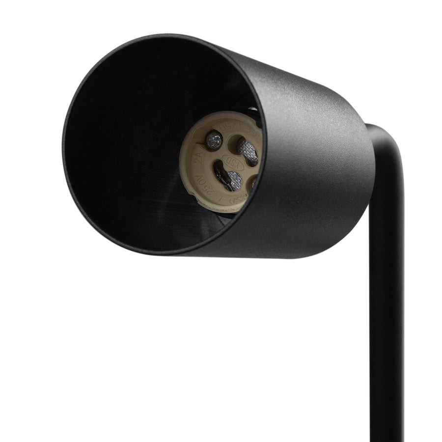 Maclean GU10 skrivbordslampa, spot, rund, GU10, med 55x90mm switch, svart, MCE370 B + LED-lampa GU10 7W Maclean Energy MCE437 WW varmvit 3000K, 220-240V~, 50/60Hz, 490lm