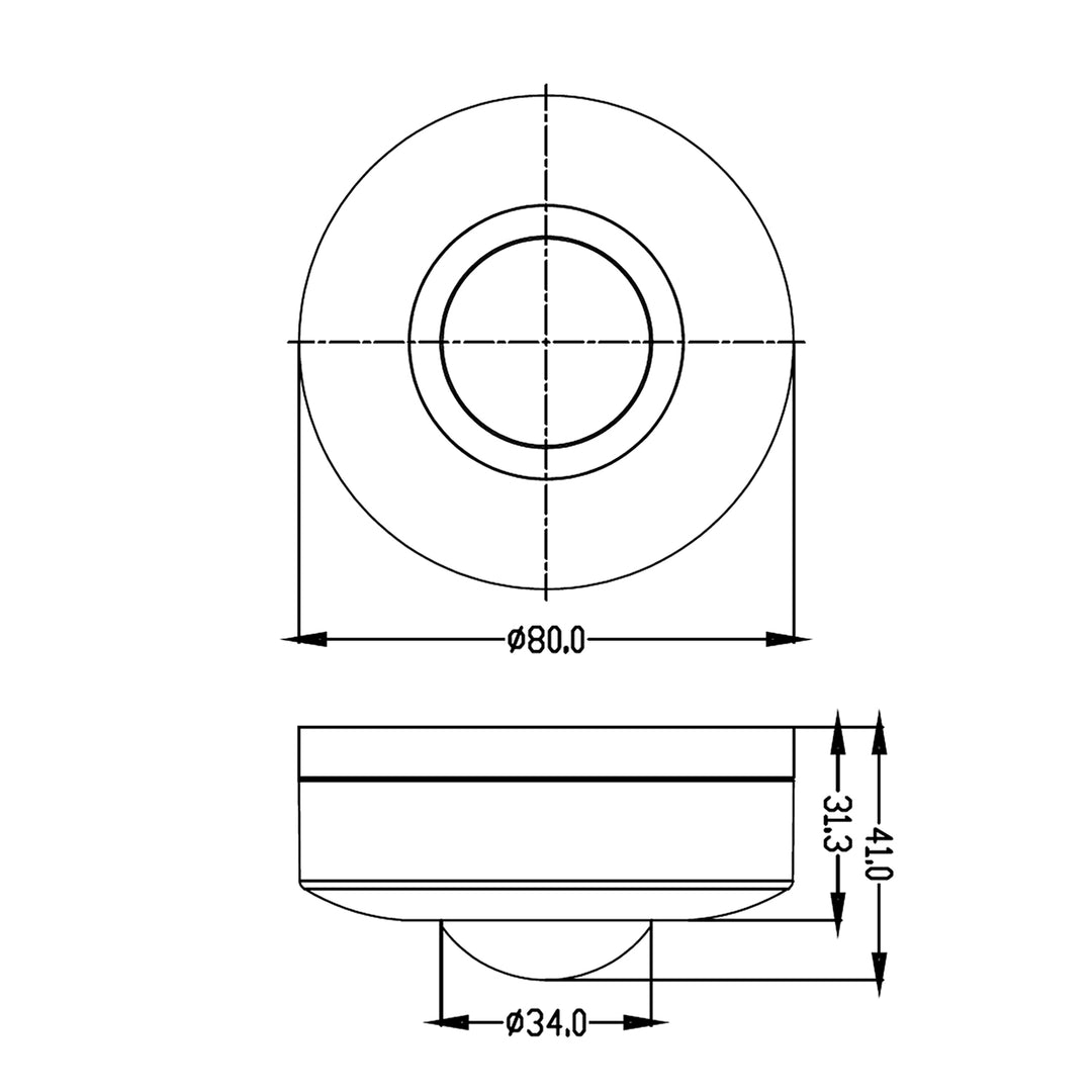 Maclean PIR rörelsedetektor, räckvidd 6m, tak, max. belastning 1200W, IP20, MCE314 W 4 st