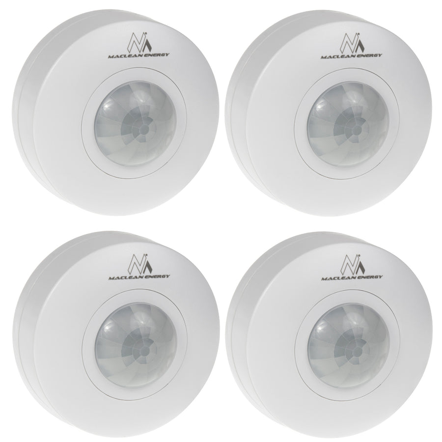 Maclean PIR rörelsedetektor, räckvidd 6m, tak, max. belastning 1200W, IP20, MCE314 W 4 st