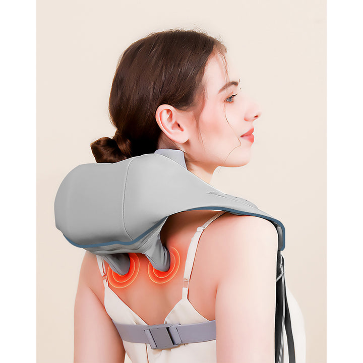 Massageredskap för axlar och nacke. Shiatsu, 5D-imiterade händer, 6 massagehuvuden, 3 lägen, 3 hastigheter, sladdlös, USB-C-laddningsport NACK- & SKULDERMASSAGER