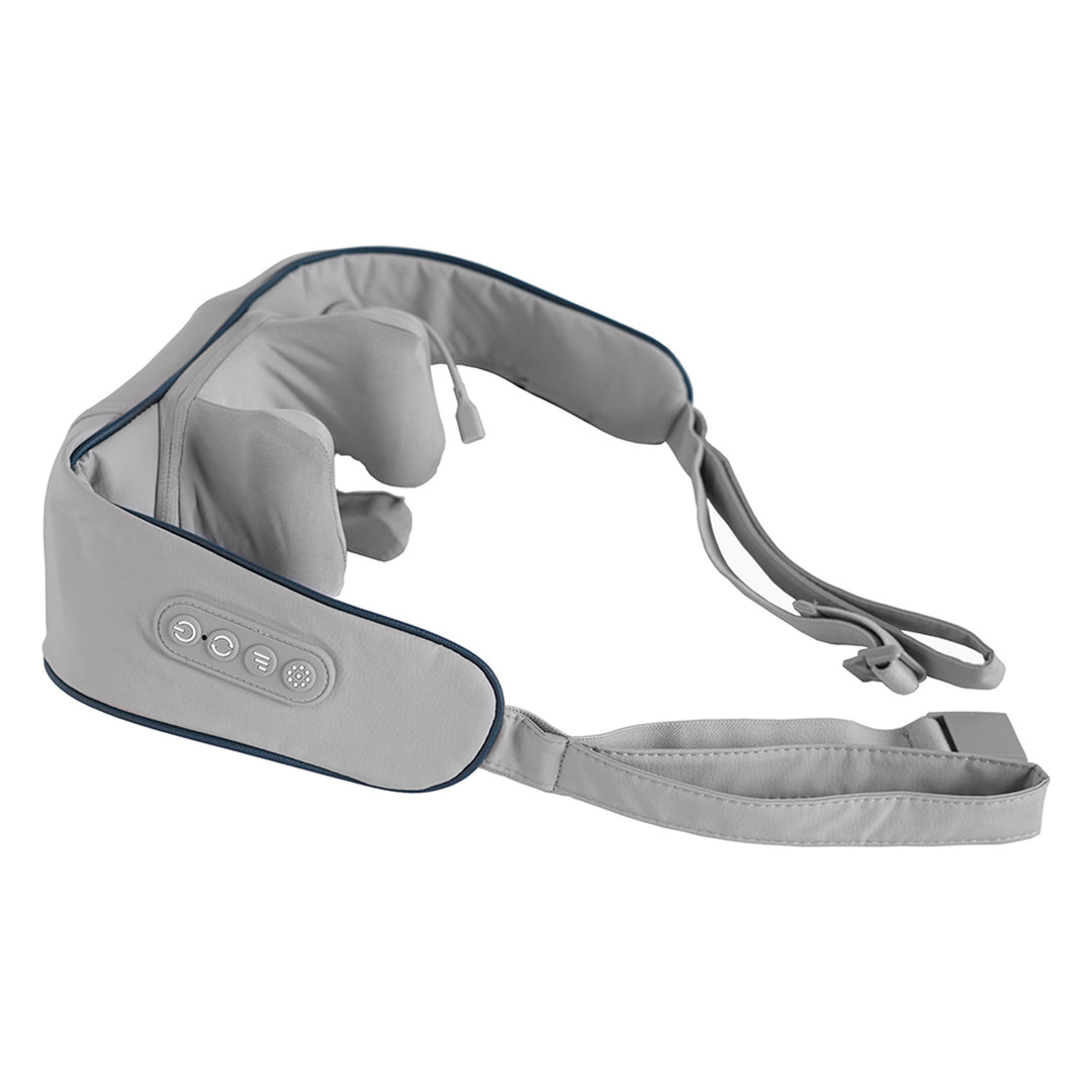 Massageredskap för axlar och nacke. Shiatsu, 5D-imiterade händer, 6 massagehuvuden, 3 lägen, 3 hastigheter, sladdlös, USB-C-laddningsport NACK- & SKULDERMASSAGER