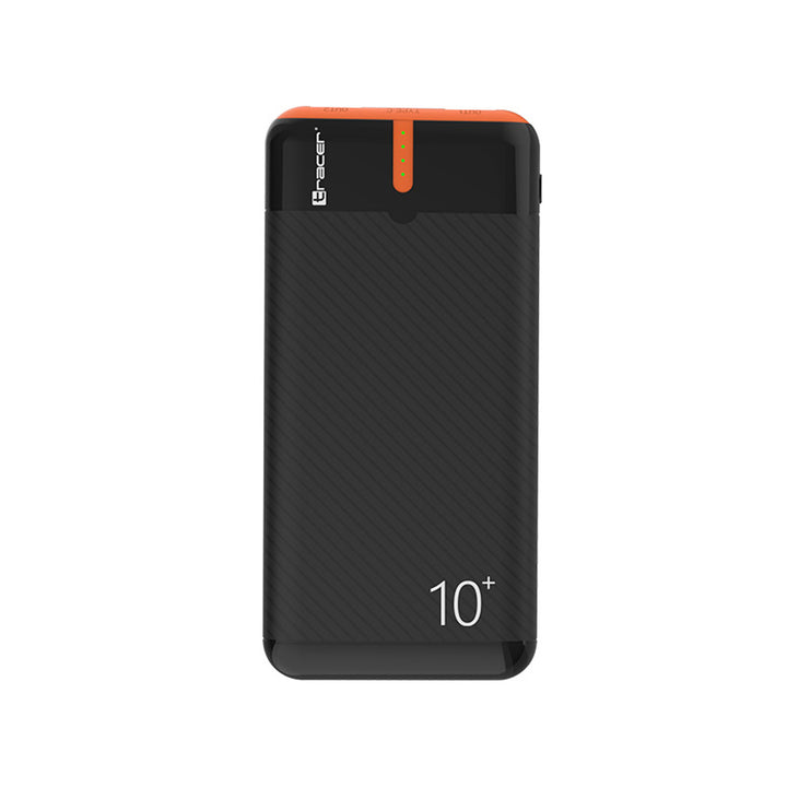 Tracer Powerbank, 10000 mAh, svart och orange, USB C, 2A, EnerGo