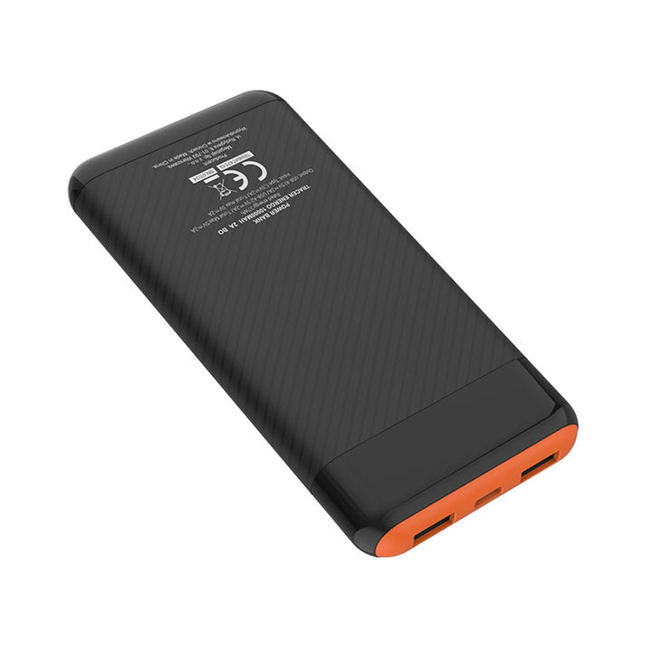 Tracer Powerbank, 10000 mAh, svart och orange, USB C, 2A, EnerGo