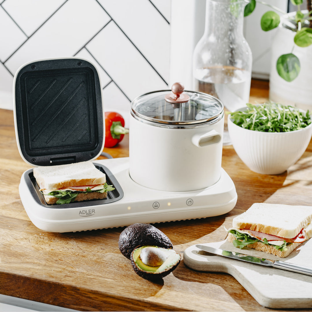 Frukoststation 2 i 1 - grill och kokkärl Adler AD 6421