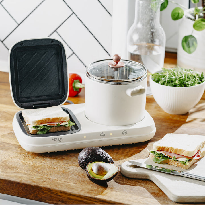 Frukoststation 2 i 1 - grill och kokkärl Adler AD 6421