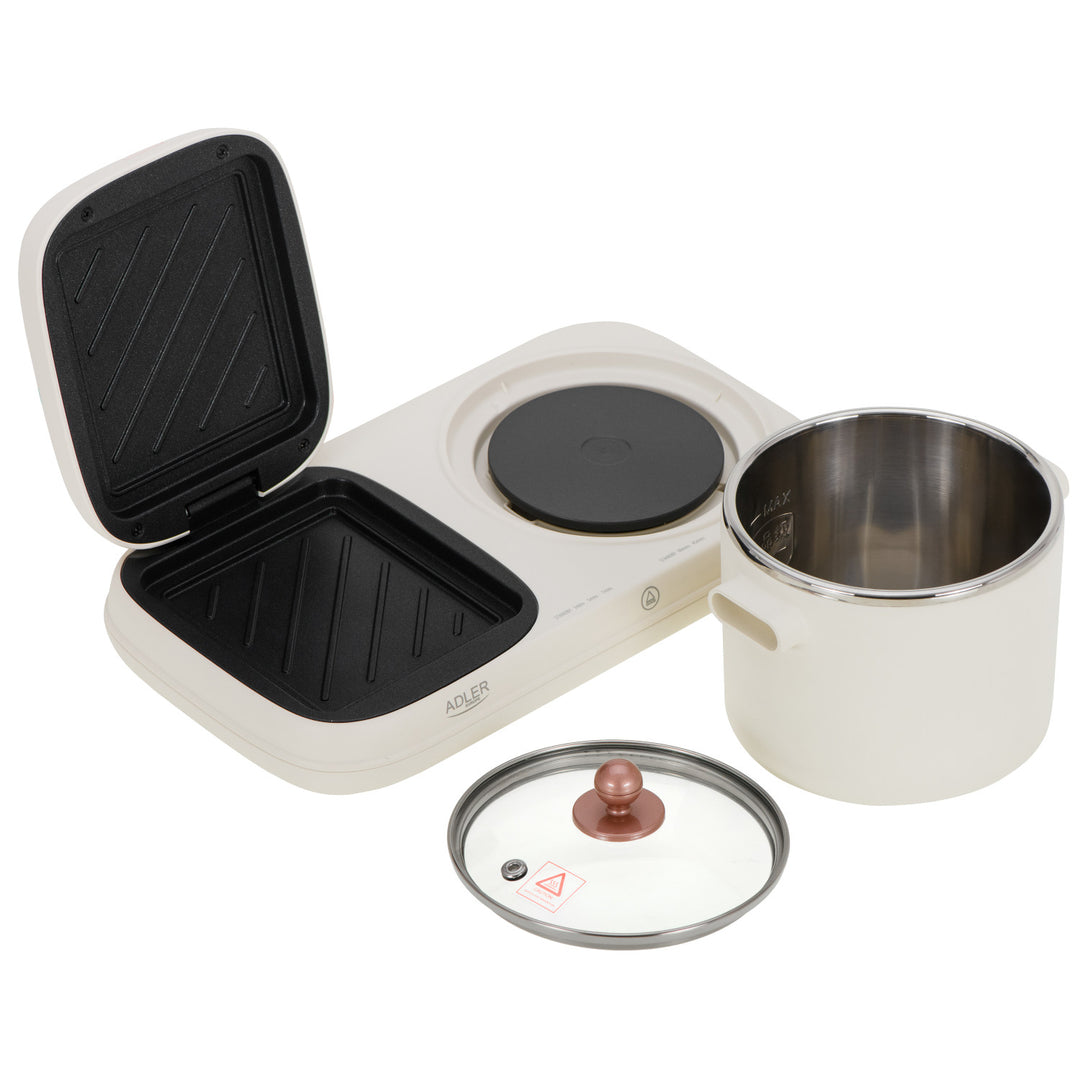 Frukoststation 2 i 1 - grill och kokkärl Adler AD 6421
