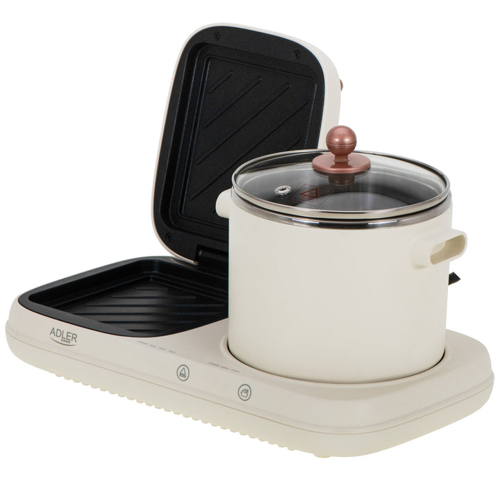 Frukoststation 2 i 1 - grill och kokkärl Adler AD 6421