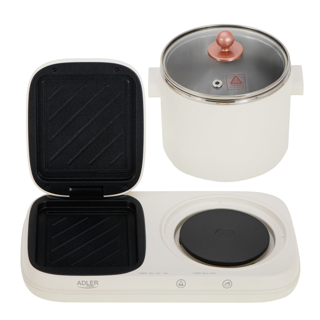 Frukoststation 2 i 1 - grill och kokkärl Adler AD 6421