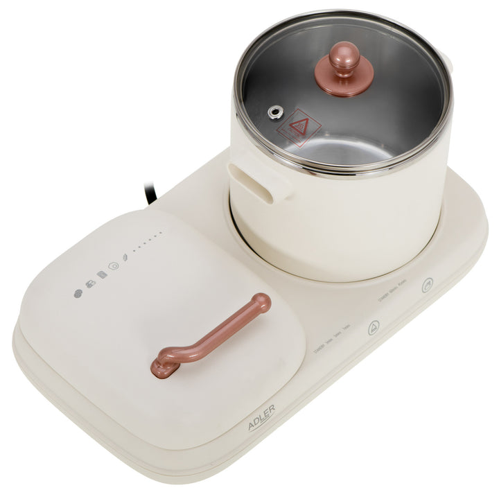 Frukoststation 2 i 1 - grill och kokkärl Adler AD 6421