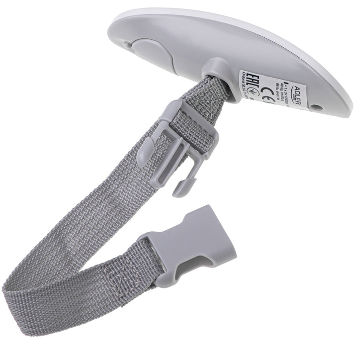 Bagagevåg Adler, upp till 40 kg, LCD-display, tara- och stabiliseringsfunktion, vit och grå, AD 8189