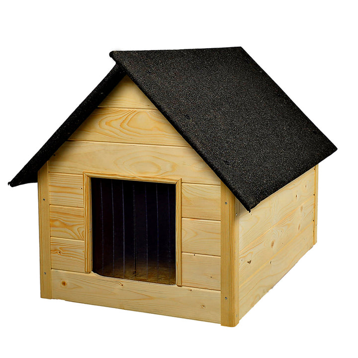 Hund- och kattskjul Woodok, isolerat, trä, stor XL, självmontering och målning, impregnerad ek blekt