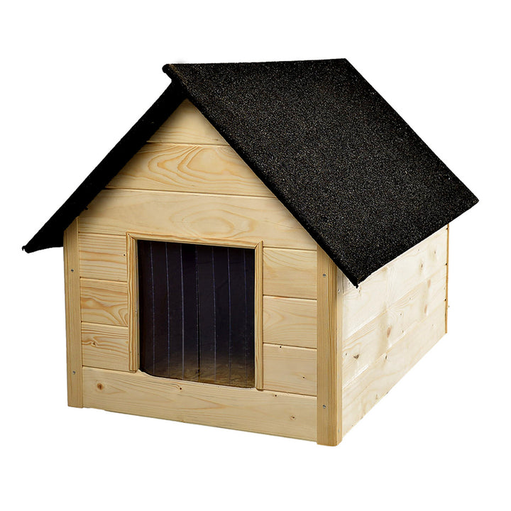 Hund- och kattskjul Woodok, isolerat, trä, stor XL, självmontering och målning, impregnerad ek blekt