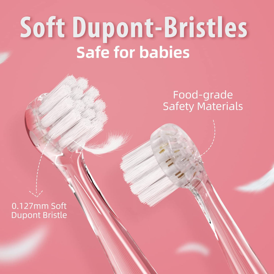 SEAGO sonisk barntandborste, färg rosa, 1xAA 1,5V (ingår ej), 4 spetsar, SG-513 Pink + Set med reservtandborstar till SG-513, SG-977 SEAGO, 4 st, färg transparent, SG-513 Refill