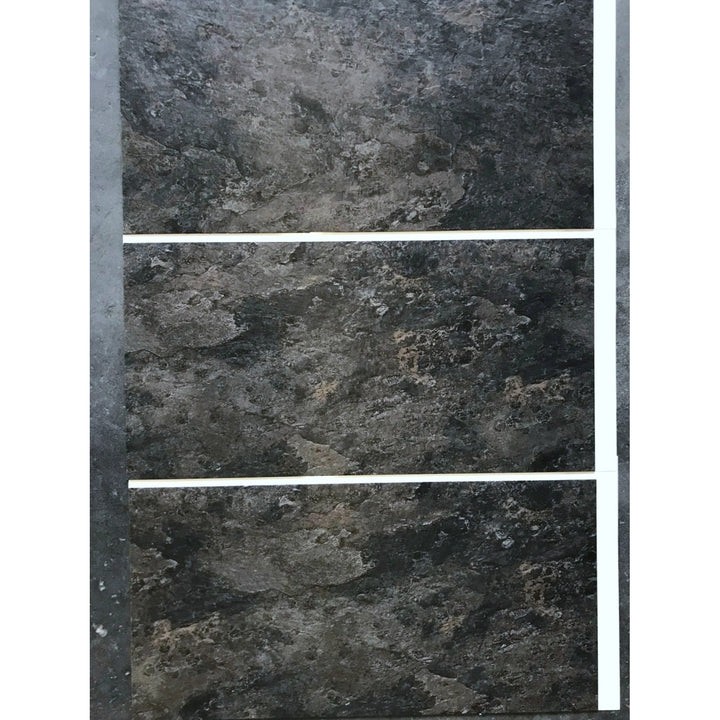 Fliesana självhäftande vägg- och golvplattor, set om 3, vattentäta, naturstensdesign (skiffer)