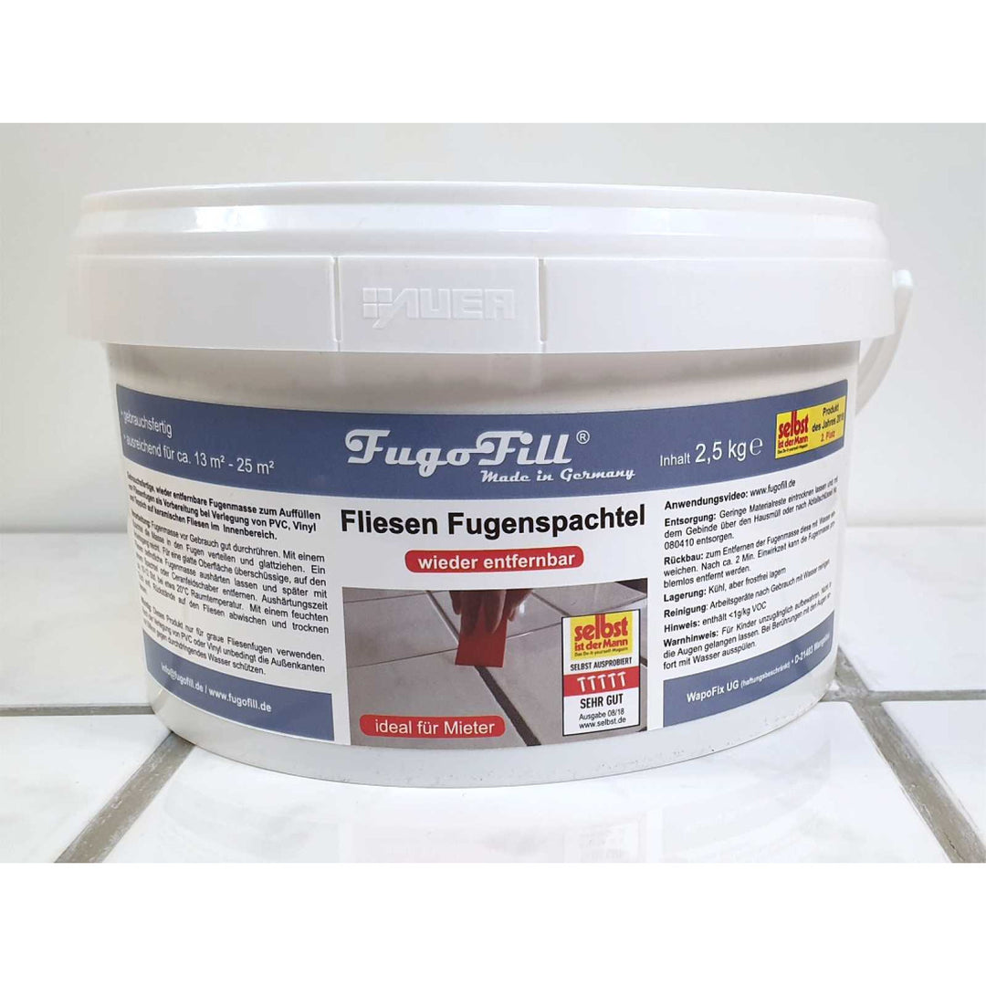 FugoFill avtagbar fogmassa för kakel, 2,5 kg, grå