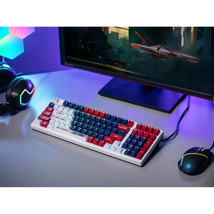 A4TECH BLOODY S98 USB Sports Navy Mekaniskt tangentbord (BLMS Red Plus Switches)