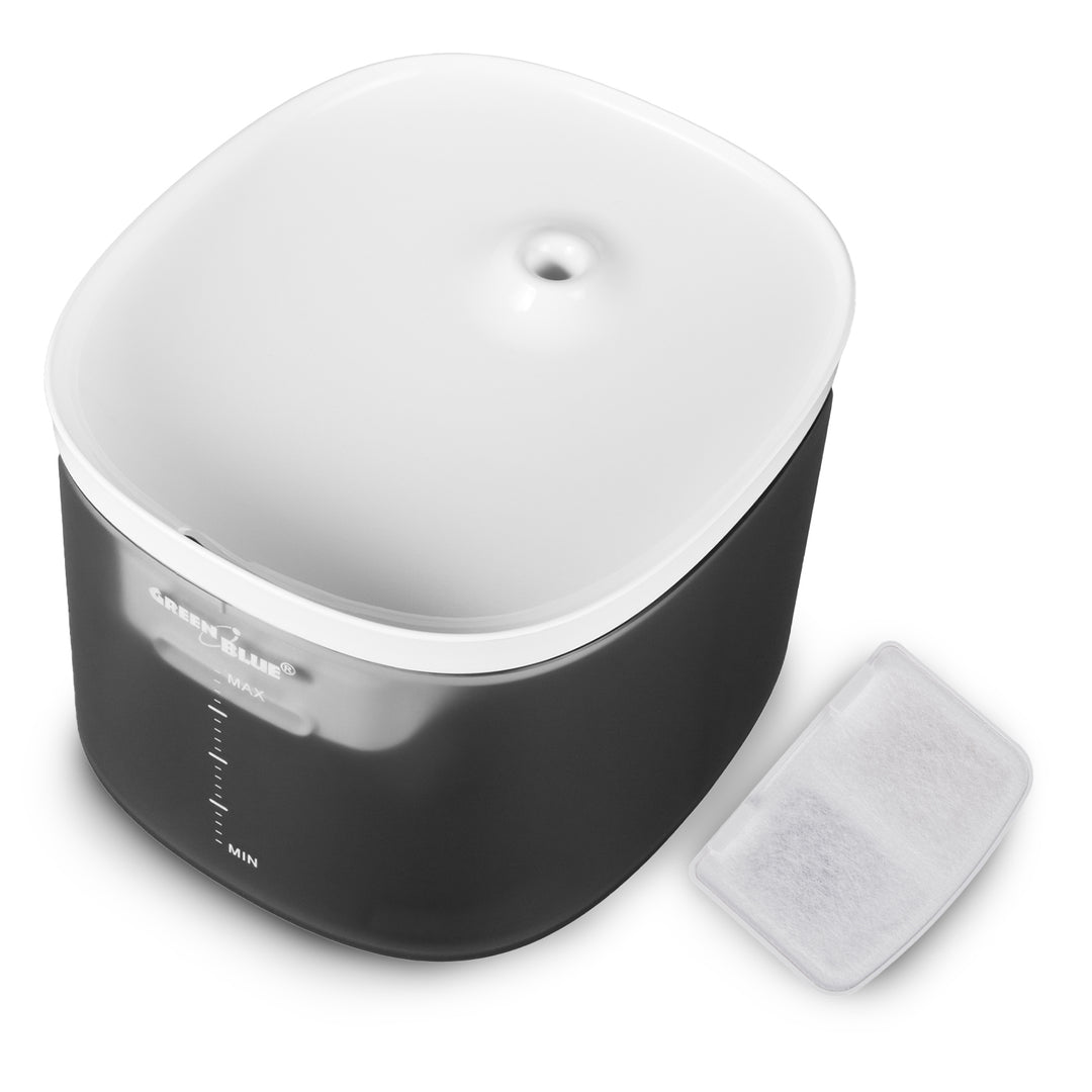 GreenBlue automatisk vattendispenser / drickare för husdjur, 3L, USB 5V1A, GB392 + GreenBlue automatisk matningsautomat / matare för husdjur, 6L, USB 5V1A, GB393