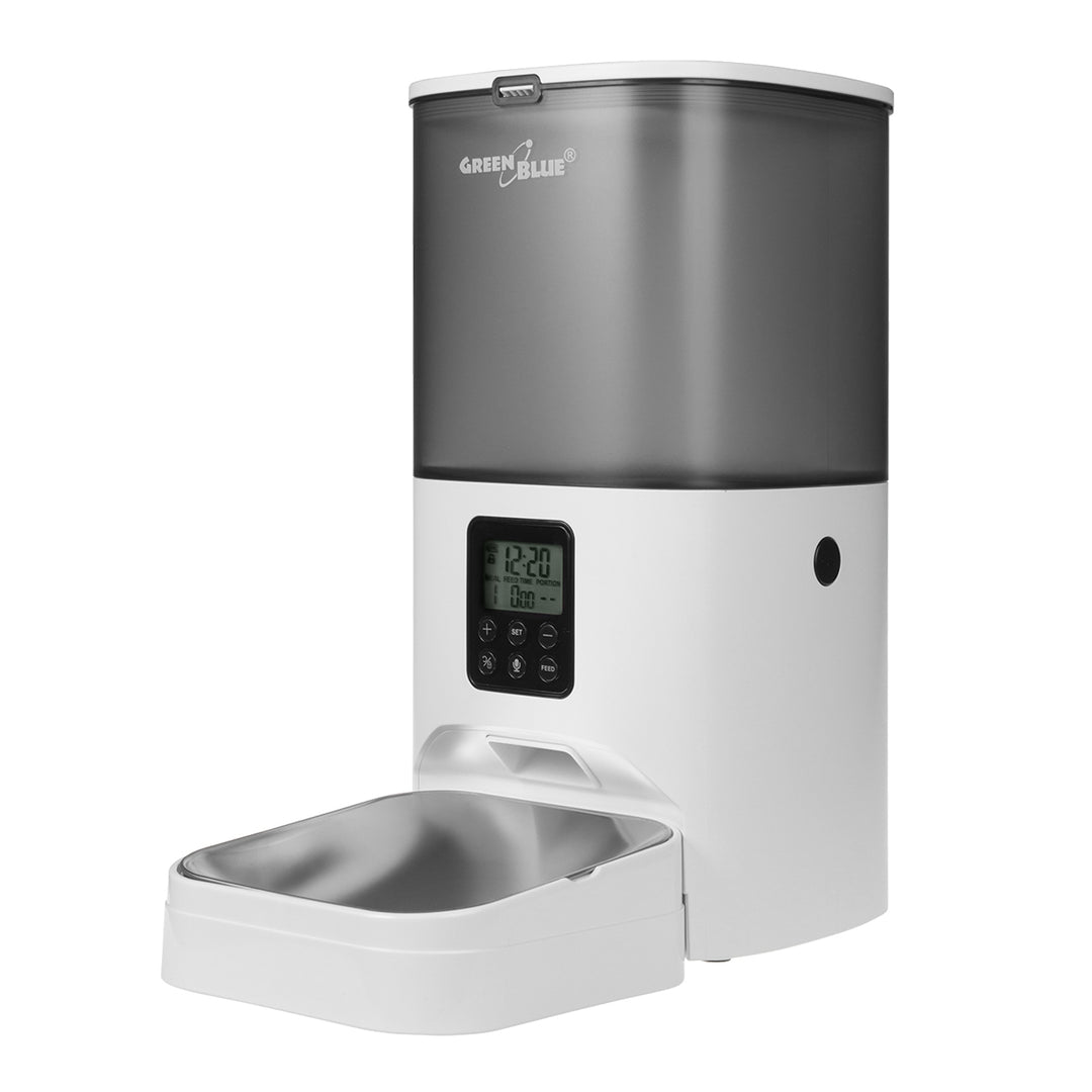 GreenBlue automatisk vattendispenser / drickare för husdjur, 3L, USB 5V1A, GB392 + GreenBlue automatisk matningsautomat / matare för husdjur, 6L, USB 5V1A, GB393