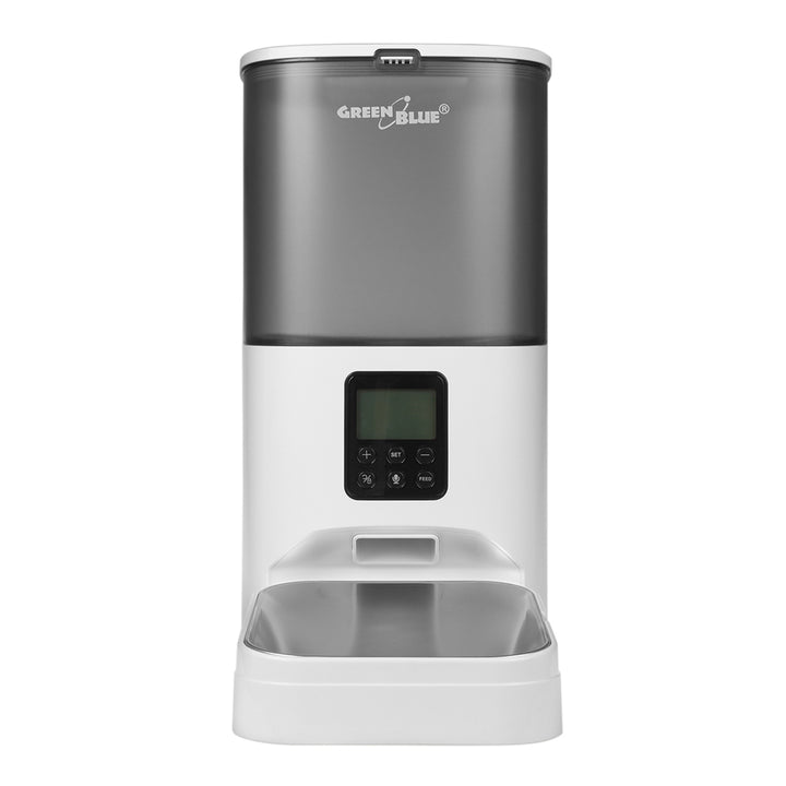GreenBlue automatisk vattendispenser / drickare för husdjur, 3L, USB 5V1A, GB392 + GreenBlue automatisk matningsautomat / matare för husdjur, 6L, USB 5V1A, GB393