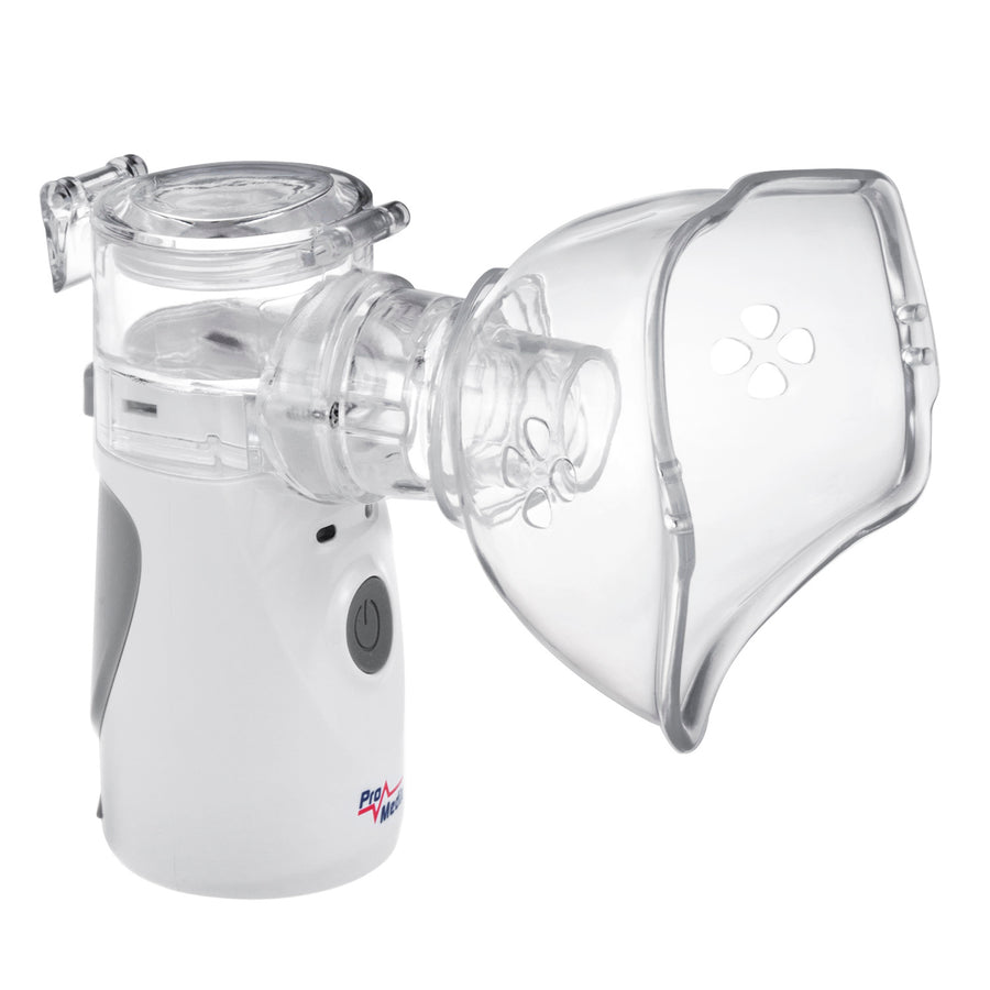 Promedix bärbar / handhållen sladdlös nebulisator inhalator, kit, masker, PR-835 + 2x Medicinska masker CE EN 14683:2019 - kit - blå färg 10 delar Promedix PR-280 BFE>98%.