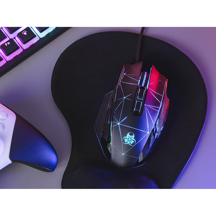 Tracer gamingmus, RGB-bakgrundsbelyst, 7200 DPI, Space