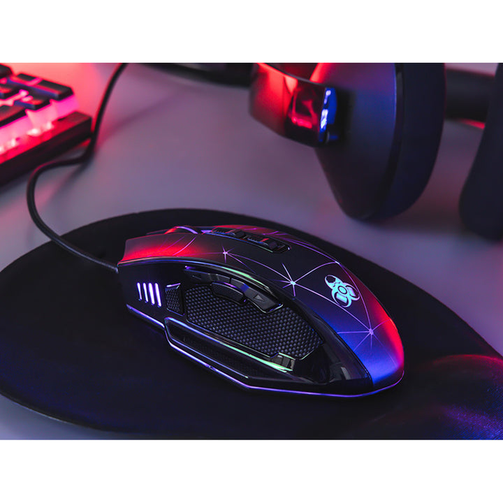 Tracer gamingmus, RGB-bakgrundsbelyst, 7200 DPI, Space