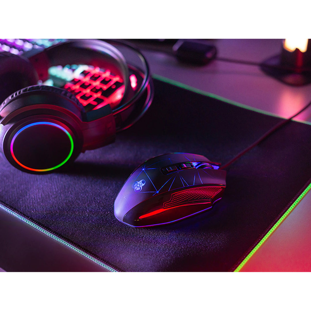 Tracer gamingmus, RGB-bakgrundsbelyst, 7200 DPI, Space