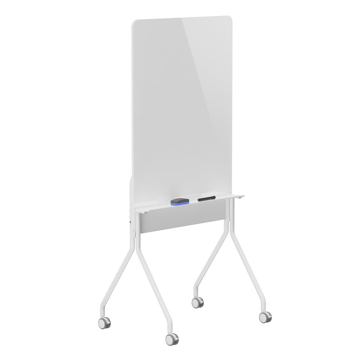 Ergo Office mobil skrivtavla, vertikal orientering, vit, enkelsidig, med hylla, tavlans mått 1190x790mm, ER-305