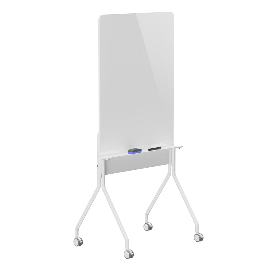 Ergo Office mobil skrivtavla, vertikal orientering, vit, enkelsidig, med hylla, tavlans mått 1190x790mm, ER-305