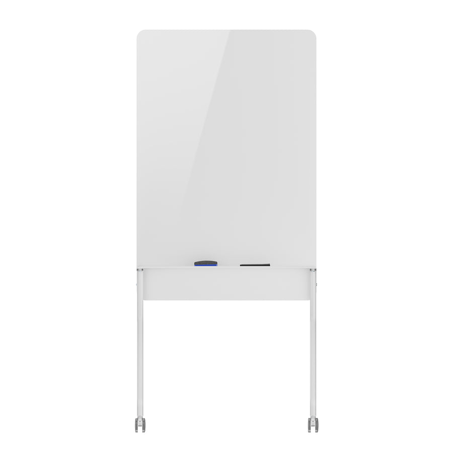 Ergo Office mobil skrivtavla, vertikal orientering, vit, enkelsidig, med hylla, tavlans mått 1190x790mm, ER-305