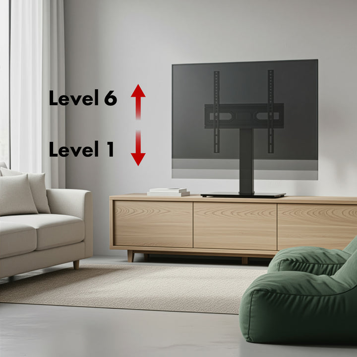 Universal TV-stativ Maclean, för RTV-skåp, stativ, max. 40kg, max. VESA 400x400, höjd- och vinkeljustering, för TV-apparater 32-65", MC-1240