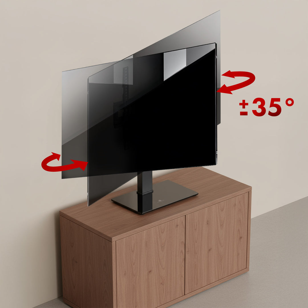 Universal TV-stativ Maclean, för RTV-skåp, stativ, max. 40kg, max. VESA 400x400, höjd- och vinkeljustering, för TV-apparater 32-65", MC-1240