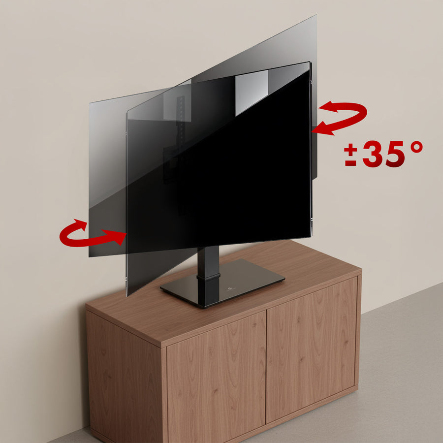 Universal TV-stativ Maclean, för RTV-skåp, stativ, max. 40kg, max. VESA 400x400, höjd- och vinkeljustering, för TV-apparater 32-65", MC-1240
