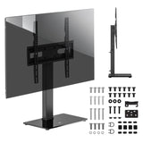 Universal TV-stativ Maclean, för RTV-skåp, stativ, max. 40kg, max. VESA 400x400, höjd- och vinkeljustering, för TV-apparater 32-65", MC-1240