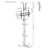 Elektriskt tak- och golvhandtag, utdragbar Maclean, 43''-88''', VESA 600x400, max 60kg, 100-240V AC,50/60Hz