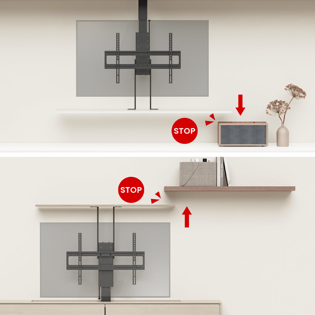 Elektriskt tak- och golvhandtag, utdragbar Maclean, 43''-88''', VESA 600x400, max 60kg, 100-240V AC,50/60Hz
