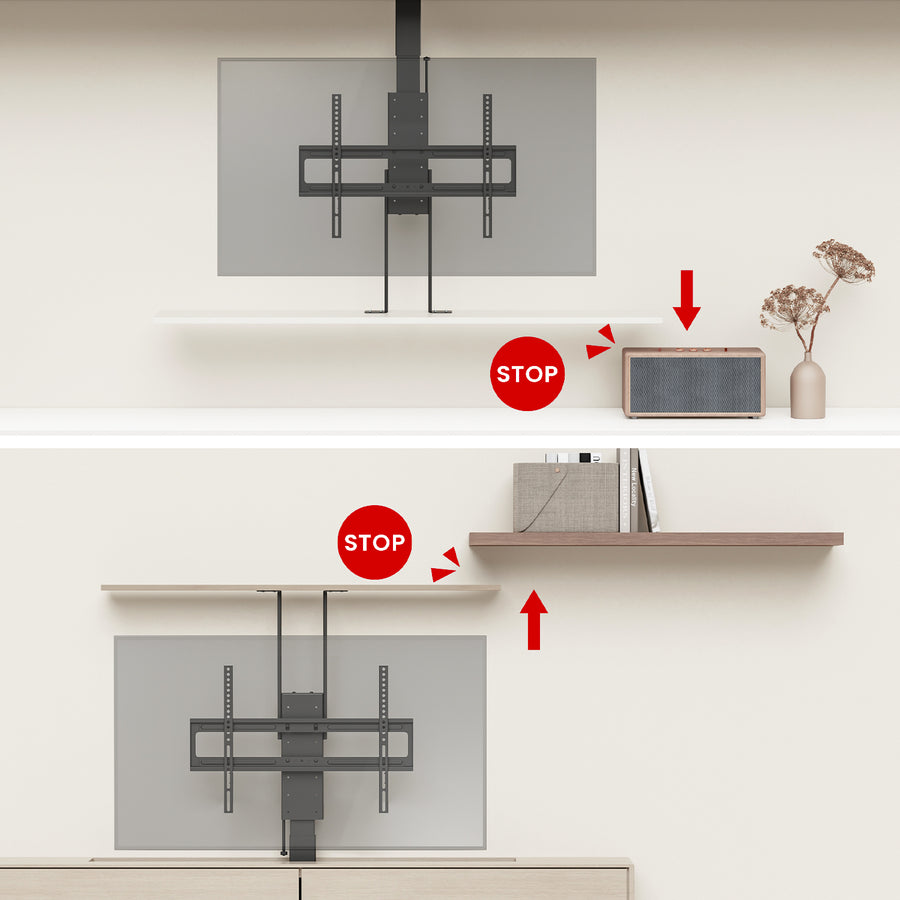 Elektriskt tak- och golvhandtag, utdragbar Maclean, 43''-88''', VESA 600x400, max 60kg, 100-240V AC,50/60Hz
